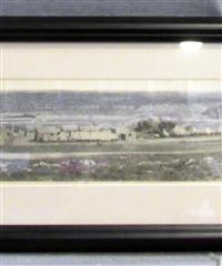 ANTIQUE YARD LONG PHOTO OF WWI ERA CAMP MEDICAL OFFICER TRAINING CAMP FORT RILEY